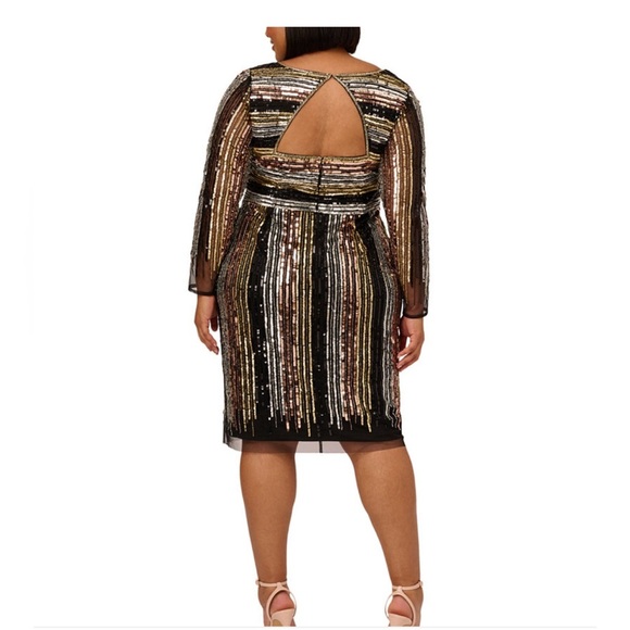 Plus Size Sequined Cutout-Back Dress.           A - Picture 2 of 9